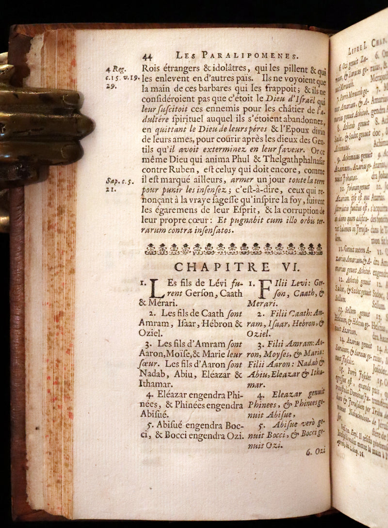 1693 Rare Latin French Bible - Book of Chronicles, Paralipomenon - Les Paralipomènes.