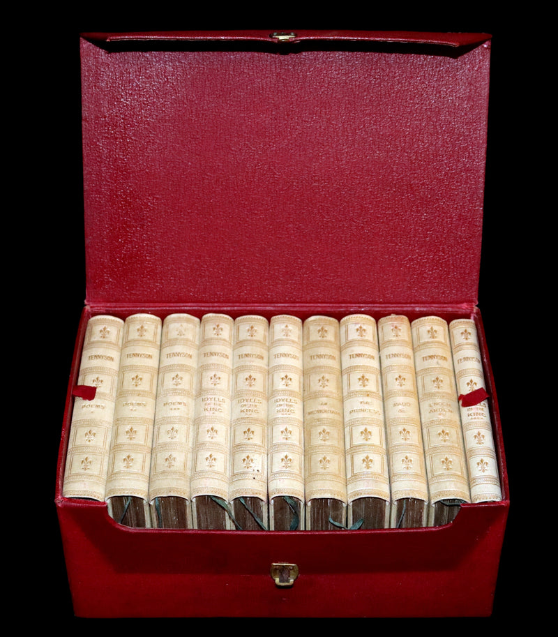 1870 Rare Victorian Edition - Tennyson Poetical Works (11 Volume Box Set). Idylls of the King Arthur, The Princess, The Holy Grail, etc.