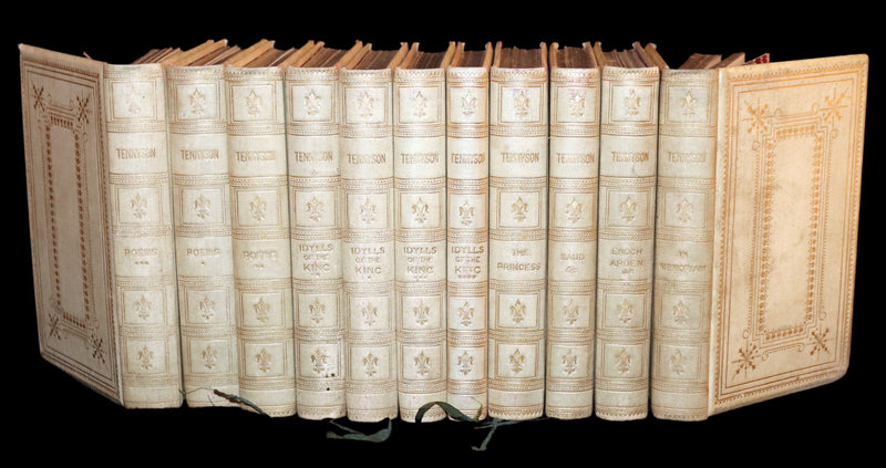 1870 Rare Victorian Edition - Tennyson Poetical Works (11 Volume Box Set). Idylls of the King Arthur, The Princess, The Holy Grail, etc.