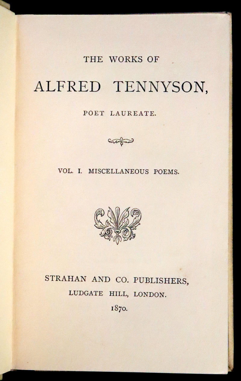 1870 Rare Victorian Edition - Tennyson Poetical Works (11 Volume Box Set). Idylls of the King Arthur, The Princess, The Holy Grail, etc.