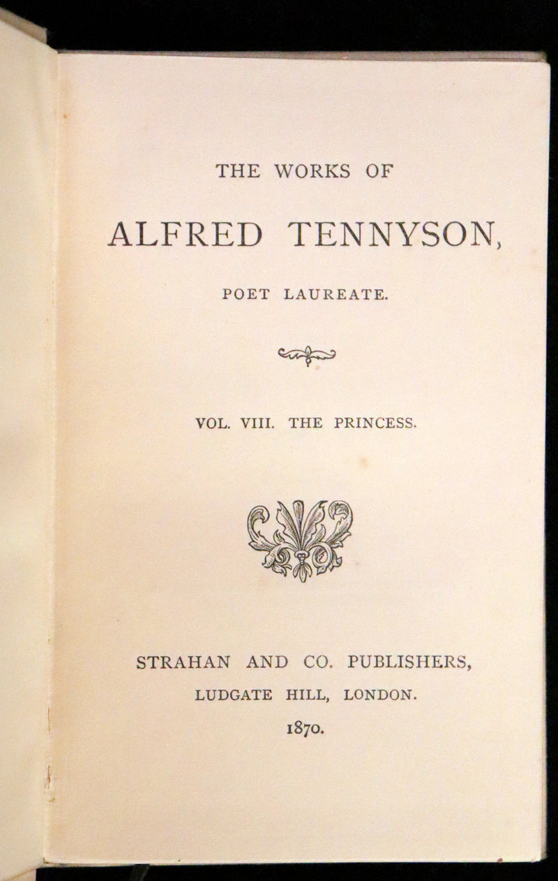 1870 Rare Victorian Edition - Tennyson Poetical Works (11 Volume Box Set). Idylls of the King Arthur, The Princess, The Holy Grail, etc.