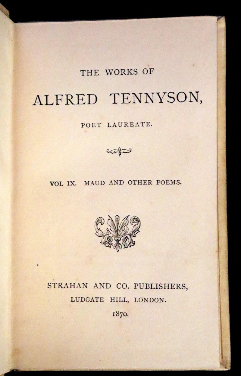 1870 Rare Victorian Edition - Tennyson Poetical Works (11 Volume Box Set). Idylls of the King Arthur, The Princess, The Holy Grail, etc.
