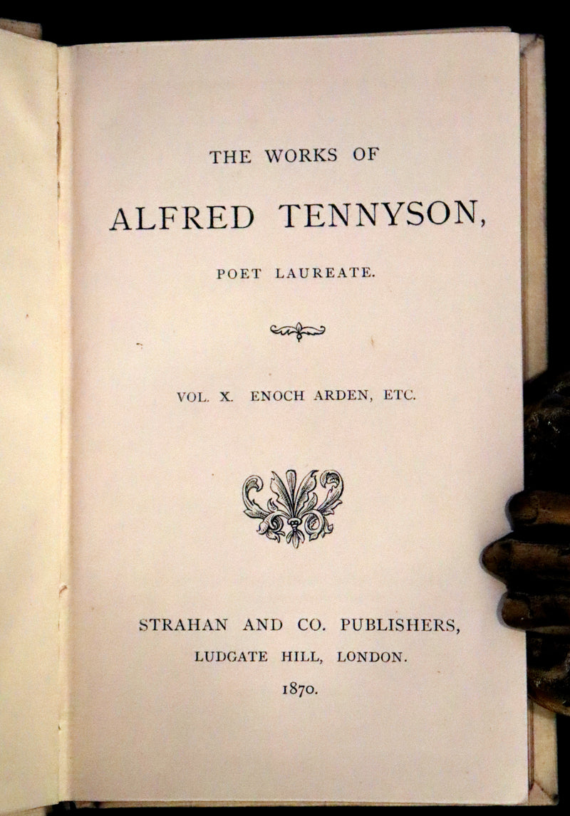 1870 Rare Victorian Edition - Tennyson Poetical Works (11 Volume Box Set). Idylls of the King Arthur, The Princess, The Holy Grail, etc.