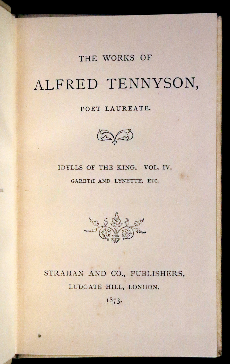 1870 Rare Victorian Edition - Tennyson Poetical Works (11 Volume Box Set). Idylls of the King Arthur, The Princess, The Holy Grail, etc.