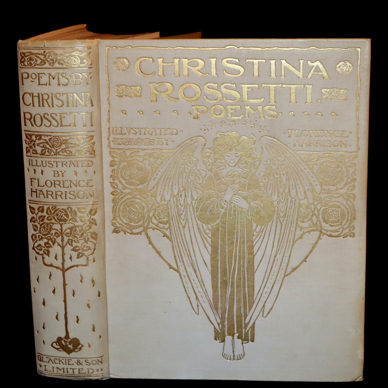 1910 Rare First Edition - Poems by Christina Rossetti Illustrated by Pre-Raphaelite Florence Harrison.