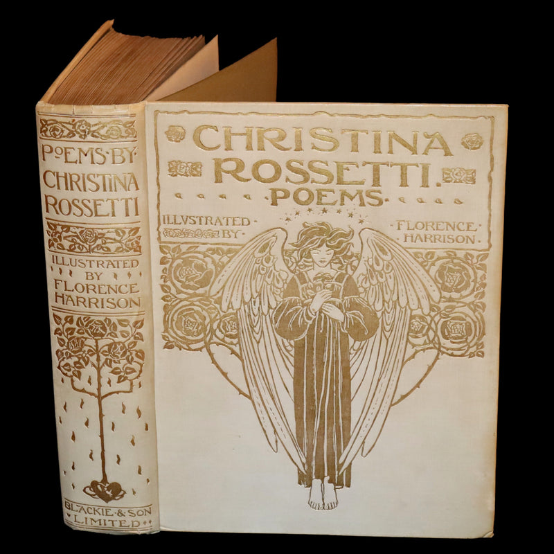 1910 Rare First Edition - Poems by Christina Rossetti Illustrated by Pre-Raphaelite Florence Harrison.