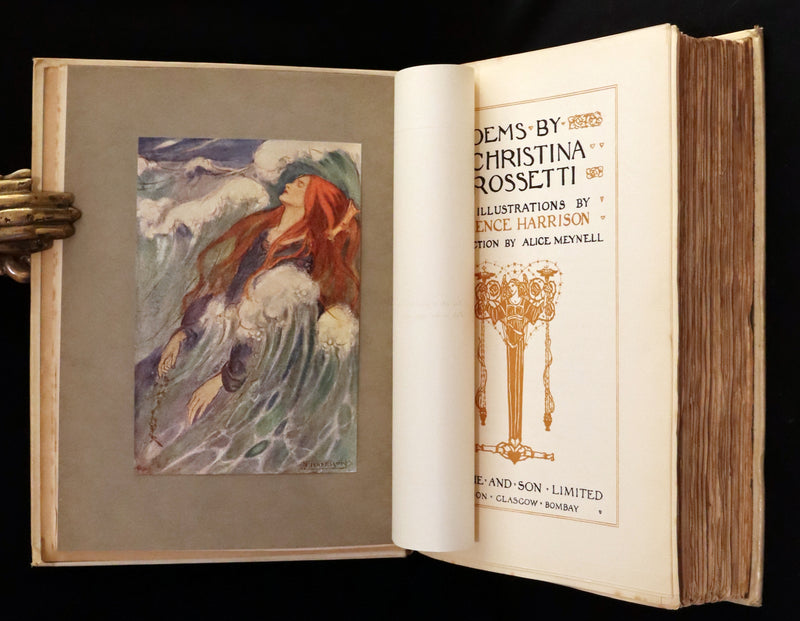 1910 Rare First Edition - Poems by Christina Rossetti Illustrated by Pre-Raphaelite Florence Harrison.