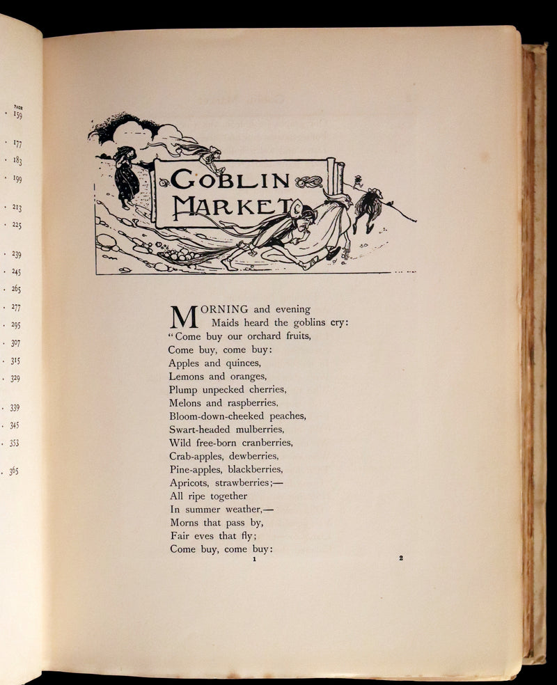 1910 Rare First Edition - Poems by Christina Rossetti Illustrated by Pre-Raphaelite Florence Harrison.