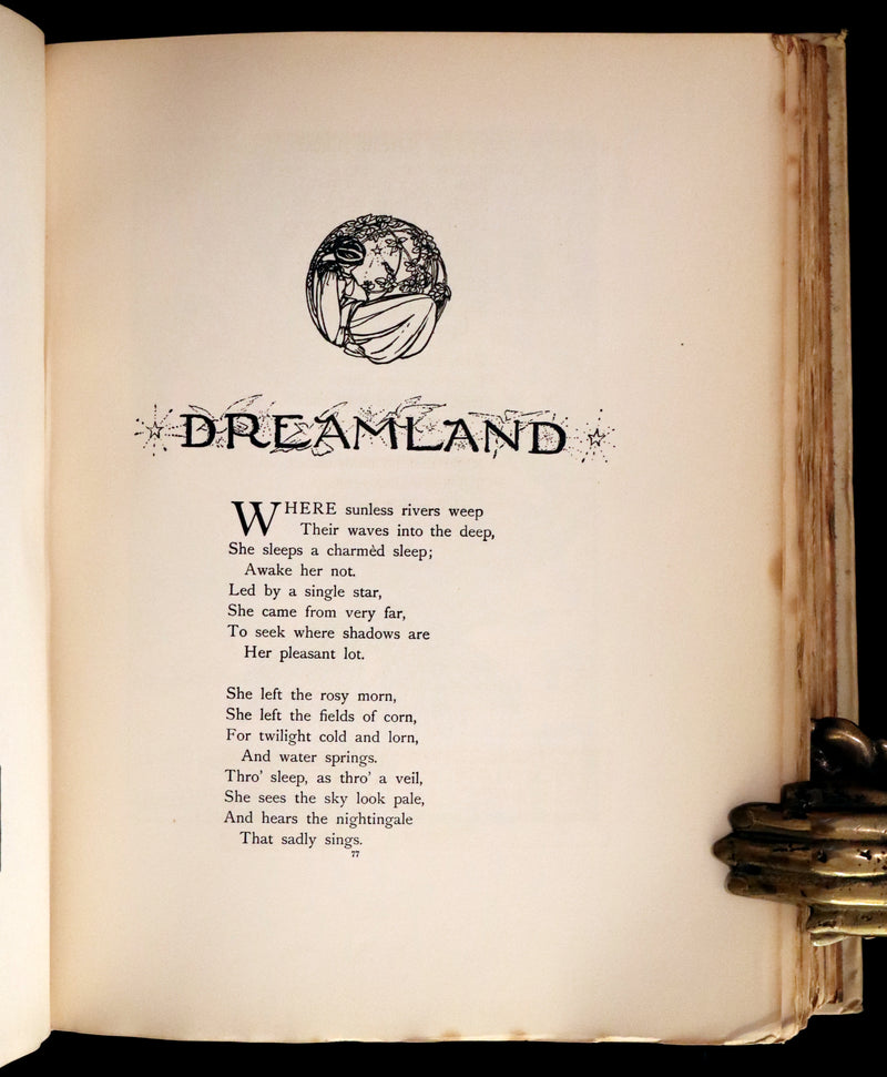 1910 Rare First Edition - Poems by Christina Rossetti Illustrated by Pre-Raphaelite Florence Harrison.