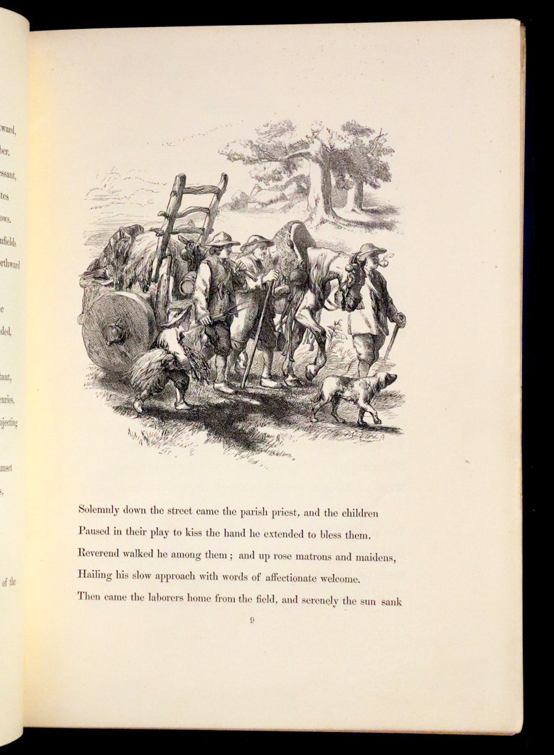 1856 Rare Victorian Book - EVANGELINE, A tale of Acadie by Henry Wadsworth Longfellow. Illustrated.