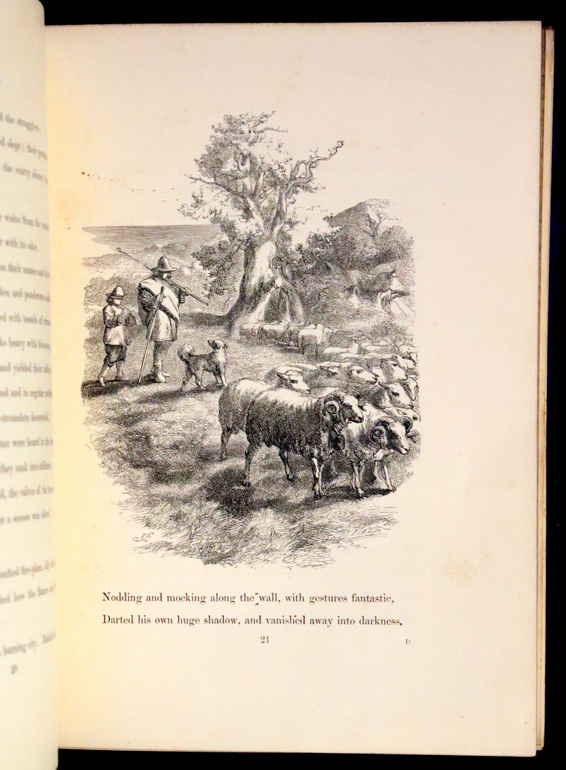 1856 Rare Victorian Book - EVANGELINE, A tale of Acadie by Henry Wadsworth Longfellow. Illustrated.