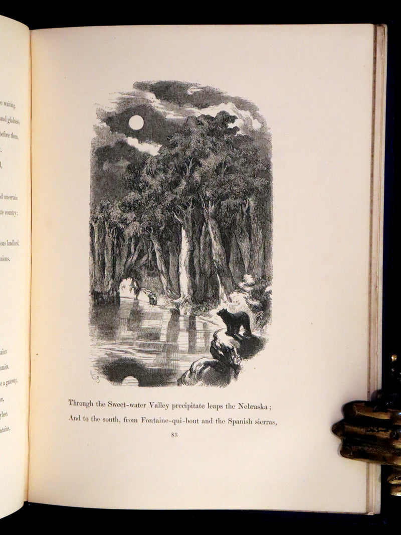 1856 Rare Victorian Book - EVANGELINE, A tale of Acadie by Henry Wadsworth Longfellow. Illustrated.