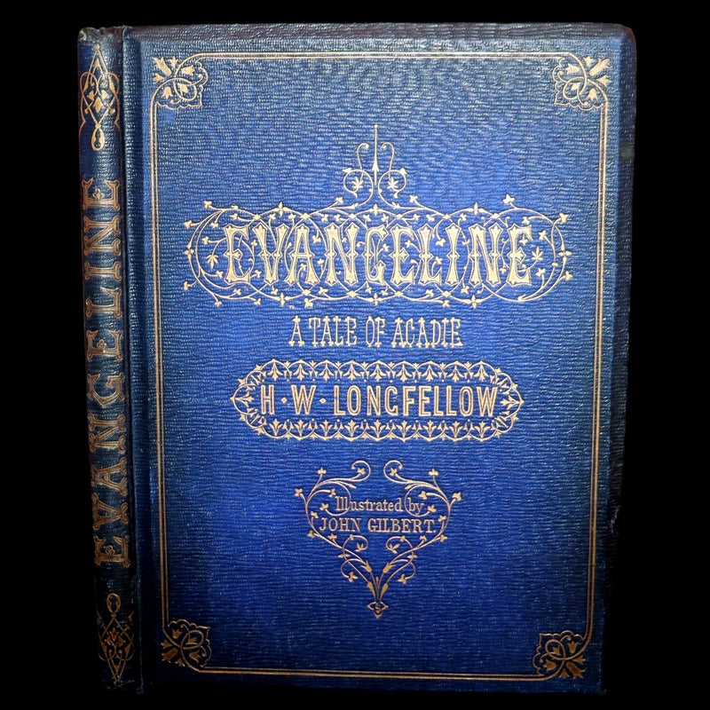 1856 Rare Victorian Book - EVANGELINE, A tale of Acadie by Henry Wadsworth Longfellow. Illustrated.
