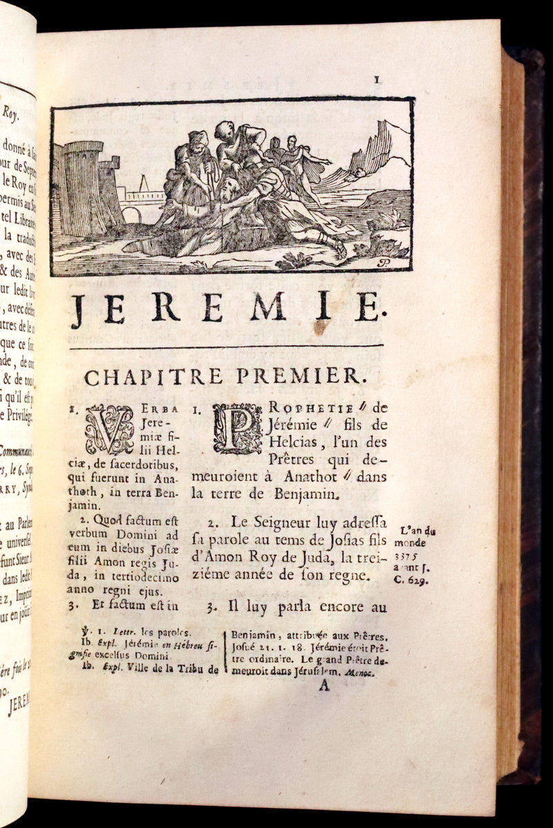 1690 Rare Latin French Bible - Book of Jeremiah and Baruch - Jeremie et Baruch.