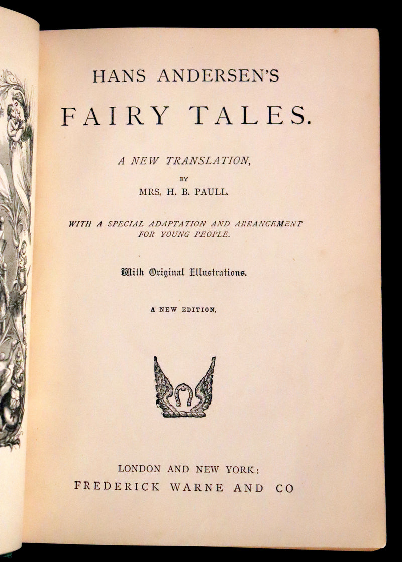 1885 Rare Victorian Book - Hans Christian Andersen's Fairy Tales with original illustrations.