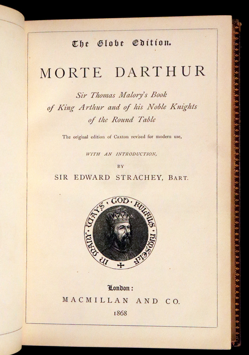 1868 Rare First Globe Edition - Le Morte Darthur, King Arthur and of His Noble Knights of the Round Table.