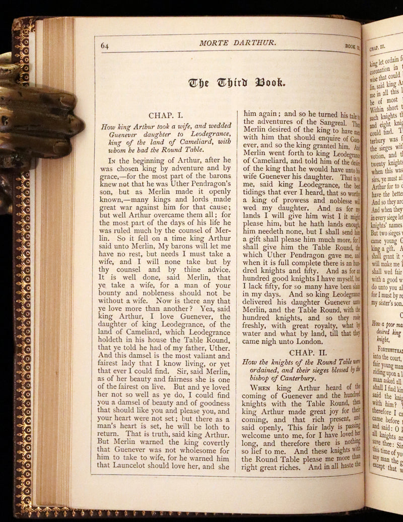 1868 Rare First Globe Edition - Le Morte Darthur, King Arthur and of His Noble Knights of the Round Table.