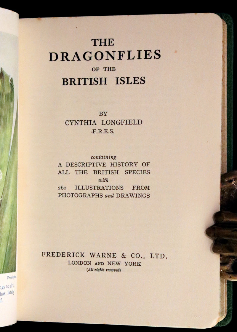 1937 Rare First Edition - The Dragonflies of the British Isles by Madame Dragonfly, Cynthia Longfield.
