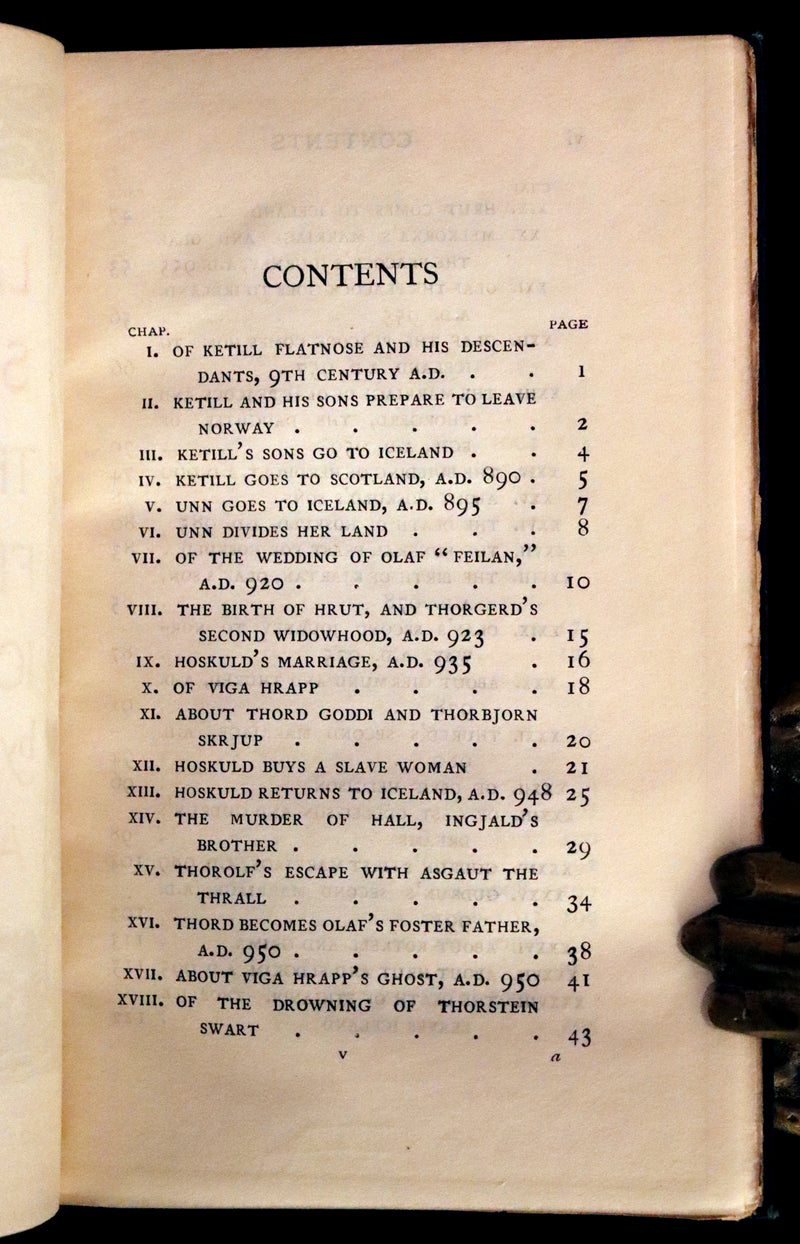 1899 Rare First English Edition - Laxdaela Saga. 13th Century Icelandic Saga translated by Muriel A.C. Press.