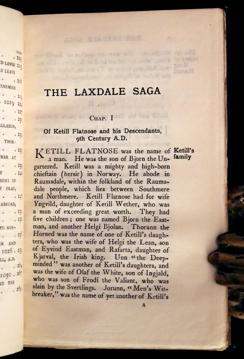 1899 Rare First English Edition - Laxdaela Saga. 13th Century Icelandic Saga translated by Muriel A.C. Press.