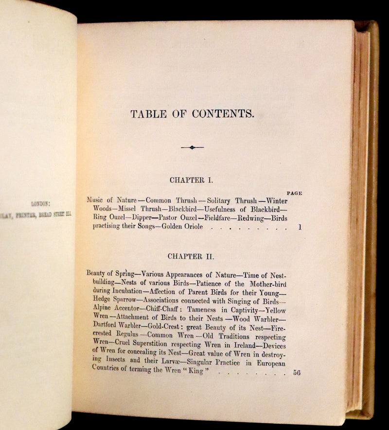 1857 Scarce Ornithology Book ~ Our Native Songsters with 72 colored plates by Anne Pratt.