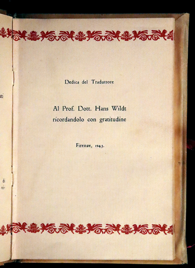 1943 Rare Giannini Binding - Italian Edition of The Love and Death of Cornet Christopher Rilke by Rainer Maria Rilke. #55.