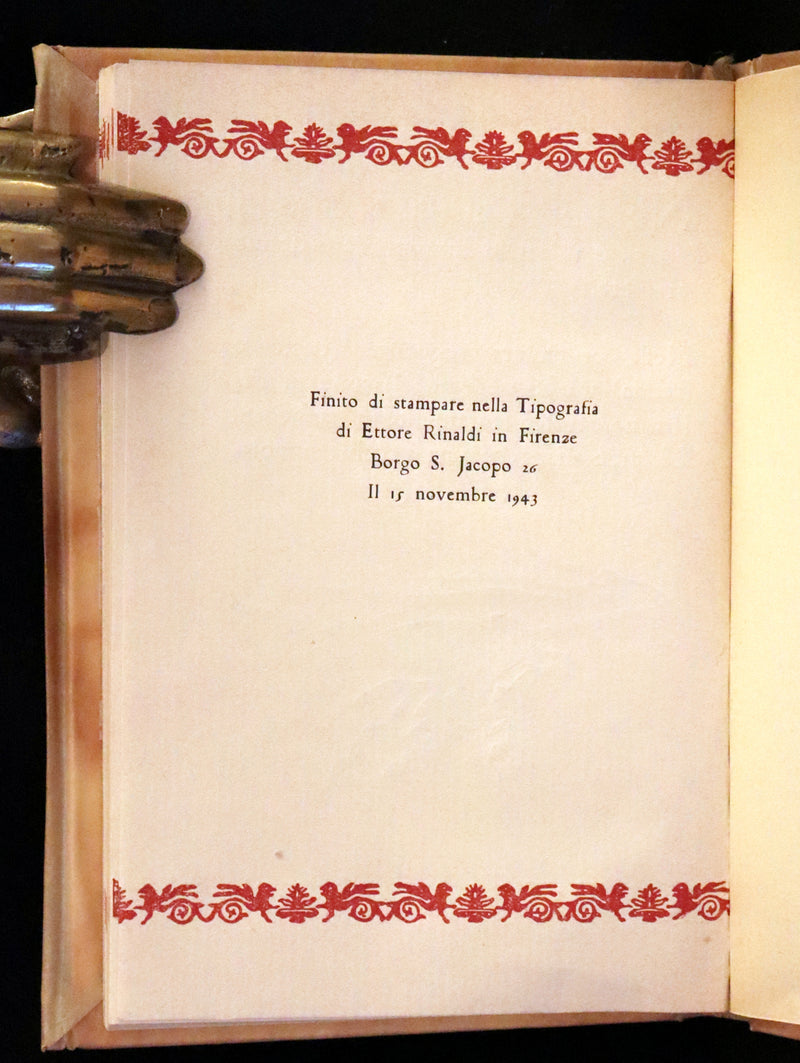1943 Rare Giannini Binding - Italian Edition of The Love and Death of Cornet Christopher Rilke by Rainer Maria Rilke. #55.