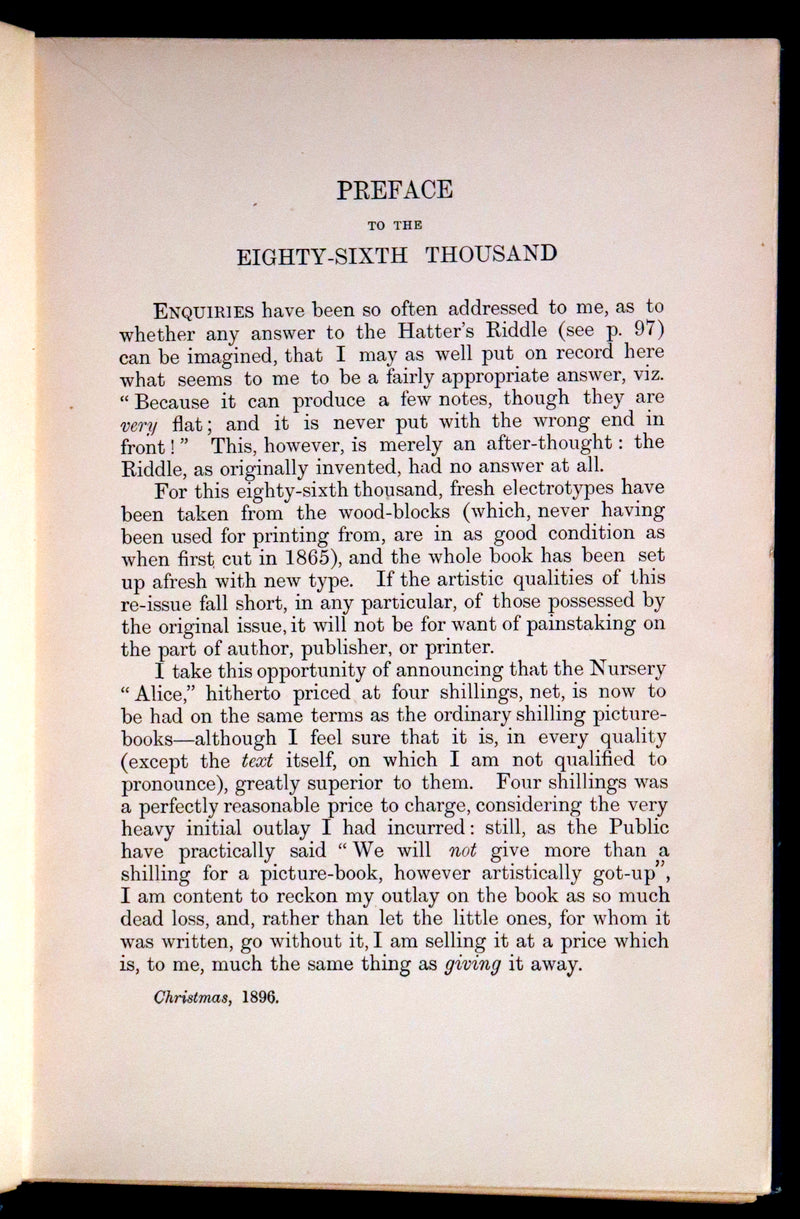 1899 Rare Edition in Blue - Alice's Adventures in Wonderland by Lewis Carroll.