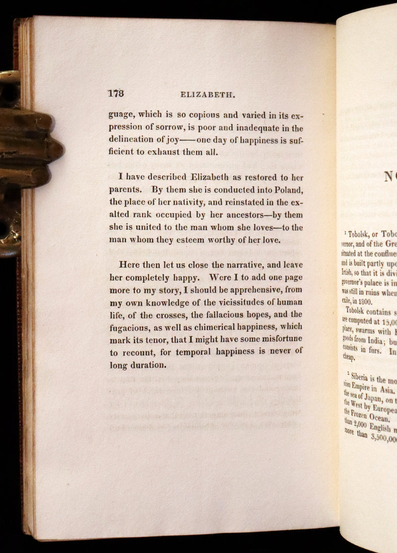 1822 Rare Edition - Elizabeth, or, The Exiles Of Siberia. A Tale, Founded on Facts by Madame Cottin.