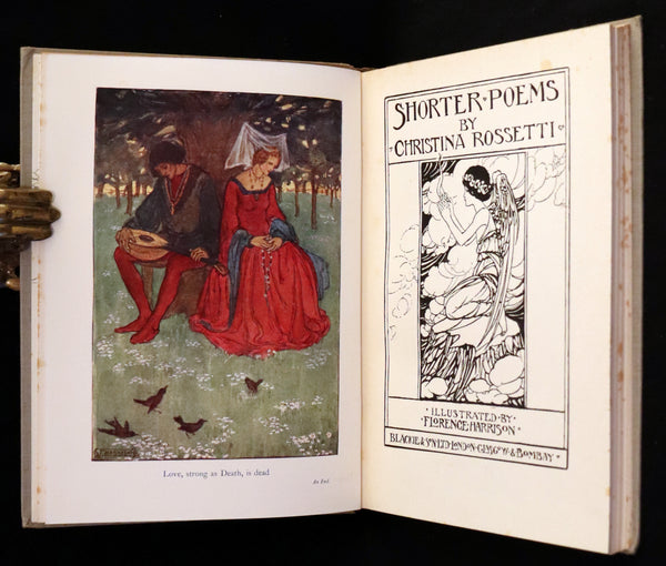 1923 Rare First Edition - Shorter Poems by Christina Rossetti Illustrated by Pre-Raphaelite Florence Harrison.