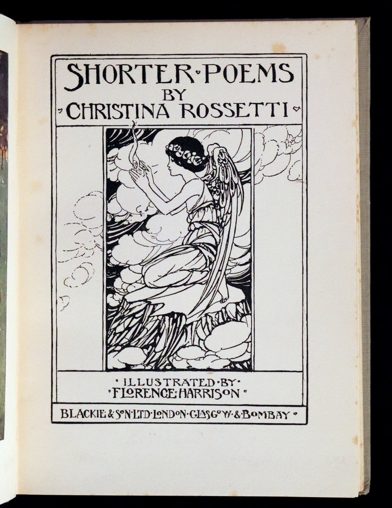 1923 Rare First Edition - Shorter Poems by Christina Rossetti Illustrated by Pre-Raphaelite Florence Harrison.