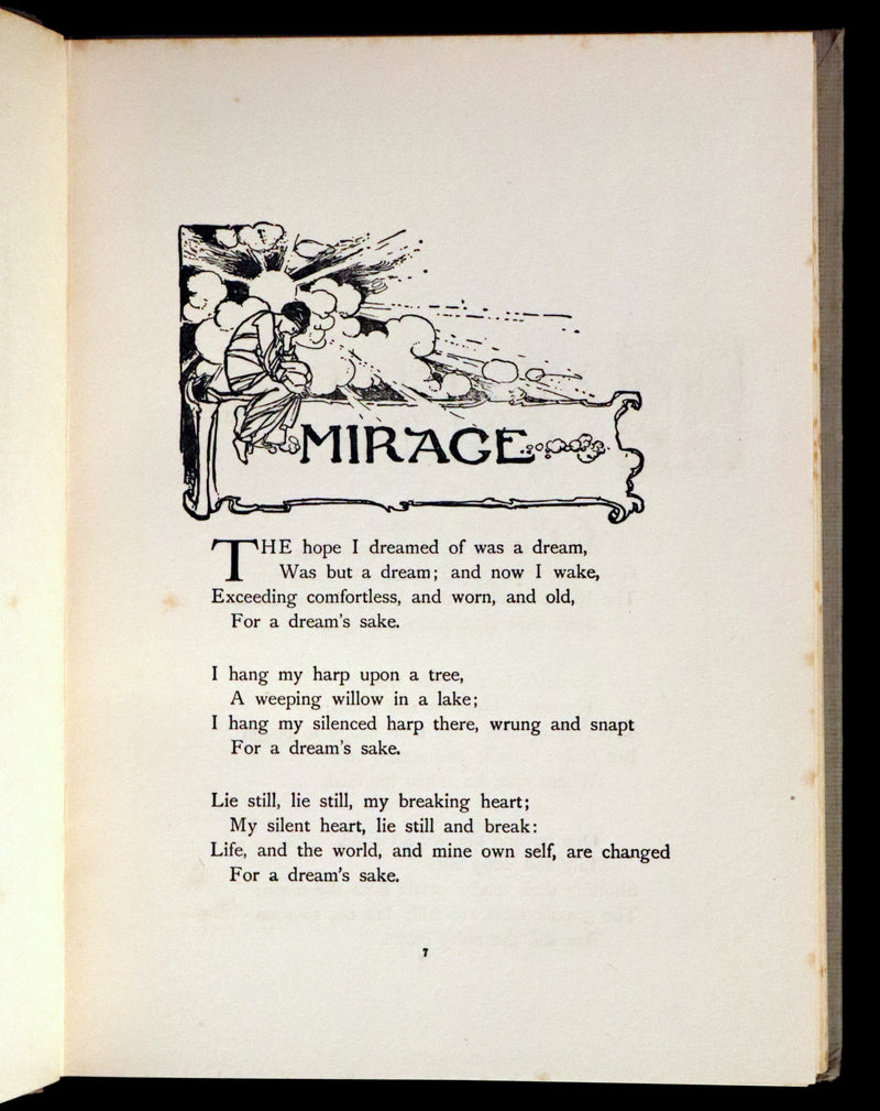 1923 Rare First Edition - Shorter Poems by Christina Rossetti Illustrated by Pre-Raphaelite Florence Harrison.