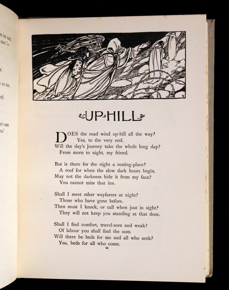 1923 Rare First Edition - Shorter Poems by Christina Rossetti Illustrated by Pre-Raphaelite Florence Harrison.