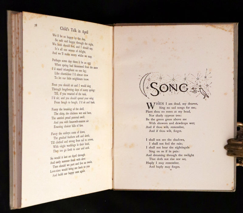 1923 Rare First Edition - Shorter Poems by Christina Rossetti Illustrated by Pre-Raphaelite Florence Harrison.