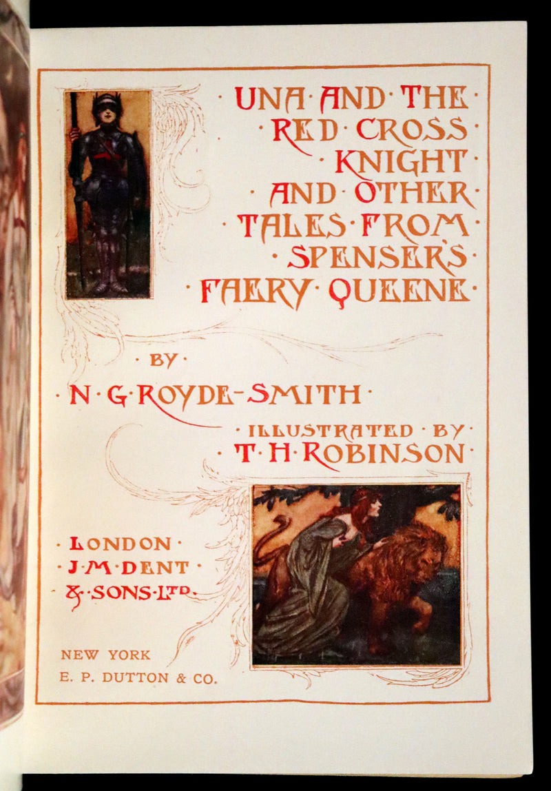 1920 Rare Book ~ Una and the Red Cross Knight from Spenser's Faery Queene.