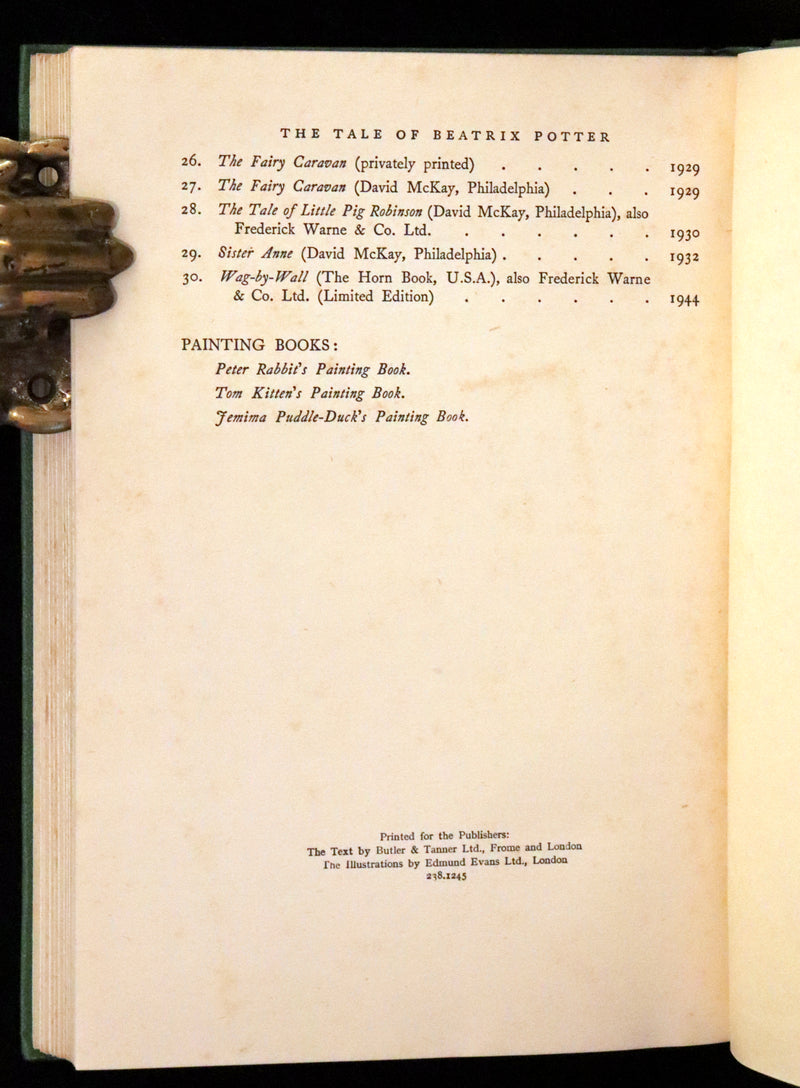 1946 Rare First Edition with Dust jacket - The Tale of Beatrix Potter, A Biography by Margaret Lane.