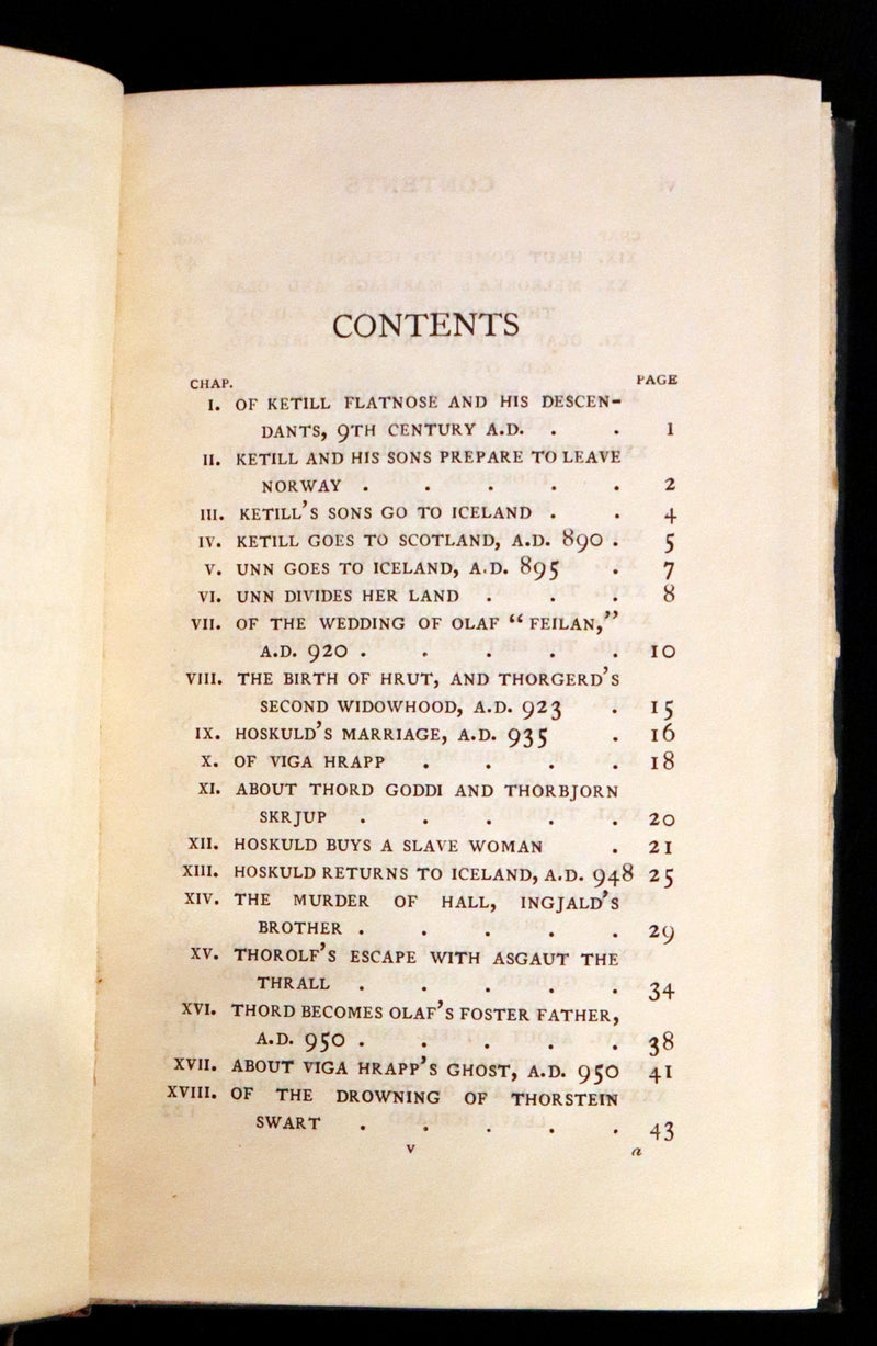 1899 Rare First English Edition - Laxdaela Saga. 13th Century Icelandic Saga translated by Muriel A.C. Press.