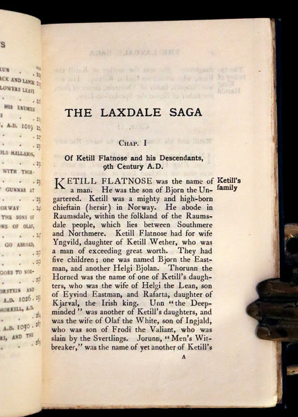 1899 Rare First English Edition - Laxdaela Saga. 13th Century Icelandic Saga translated by Muriel A.C. Press.