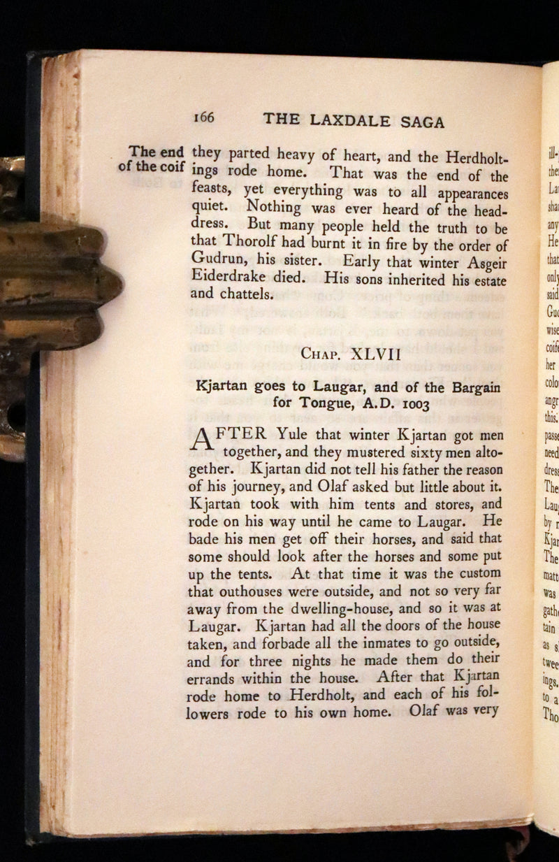 1899 Rare First English Edition - Laxdaela Saga. 13th Century Icelandic Saga translated by Muriel A.C. Press.