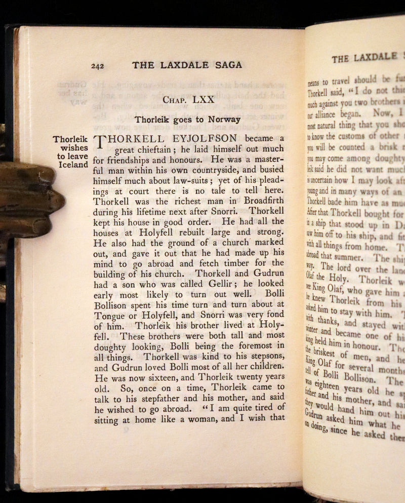 1899 Rare First English Edition - Laxdaela Saga. 13th Century Icelandic Saga translated by Muriel A.C. Press.