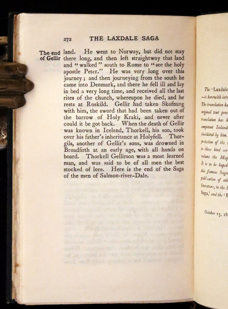1899 Rare First English Edition - Laxdaela Saga. 13th Century Icelandic Saga translated by Muriel A.C. Press.