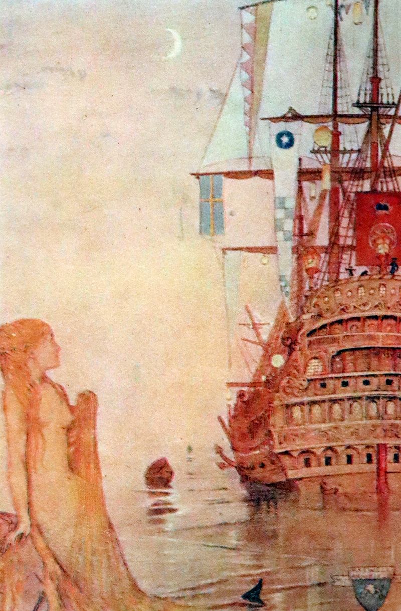 1915 Rare Book - The Mermaid And Other Fairy Tales by Andersen, Illustrated by Maxwell Armfield.