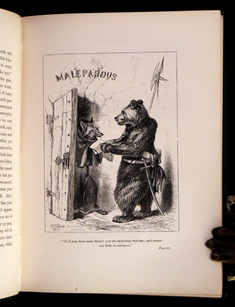 1872 Rare First Edition - Reynard The Fox, An Old Medieval Story Translated by Thomas Roscoe. Illustrated by Elwes and Jellicoe.