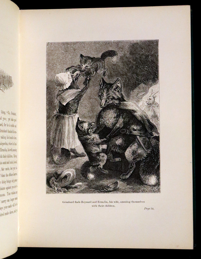 1872 Rare First Edition - Reynard The Fox, An Old Medieval Story Translated by Thomas Roscoe. Illustrated by Elwes and Jellicoe.
