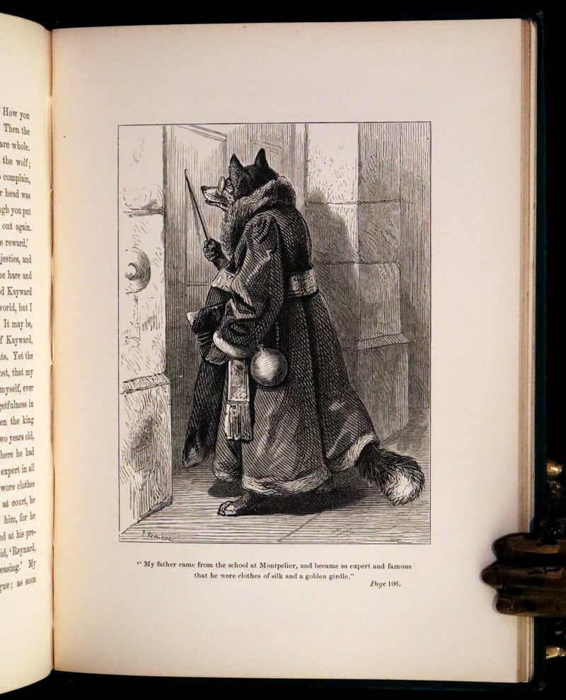 1872 Rare First Edition - Reynard The Fox, An Old Medieval Story Translated by Thomas Roscoe. Illustrated by Elwes and Jellicoe.