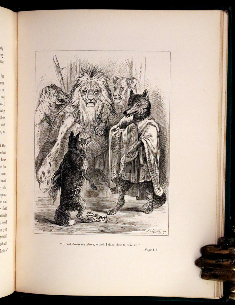 1872 Rare First Edition - Reynard The Fox, An Old Medieval Story Translated by Thomas Roscoe. Illustrated by Elwes and Jellicoe.