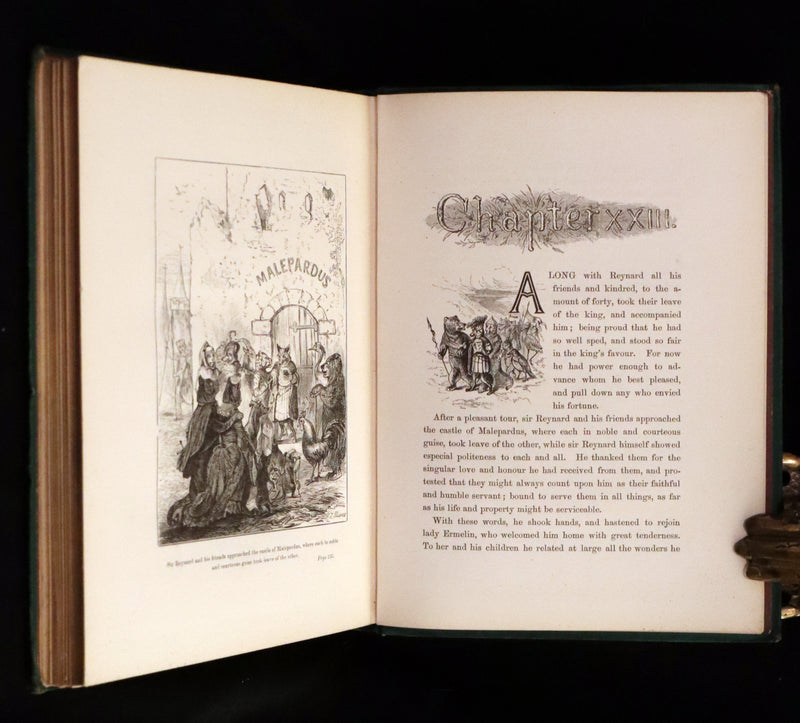 1872 Rare First Edition - Reynard The Fox, An Old Medieval Story Translated by Thomas Roscoe. Illustrated by Elwes and Jellicoe.