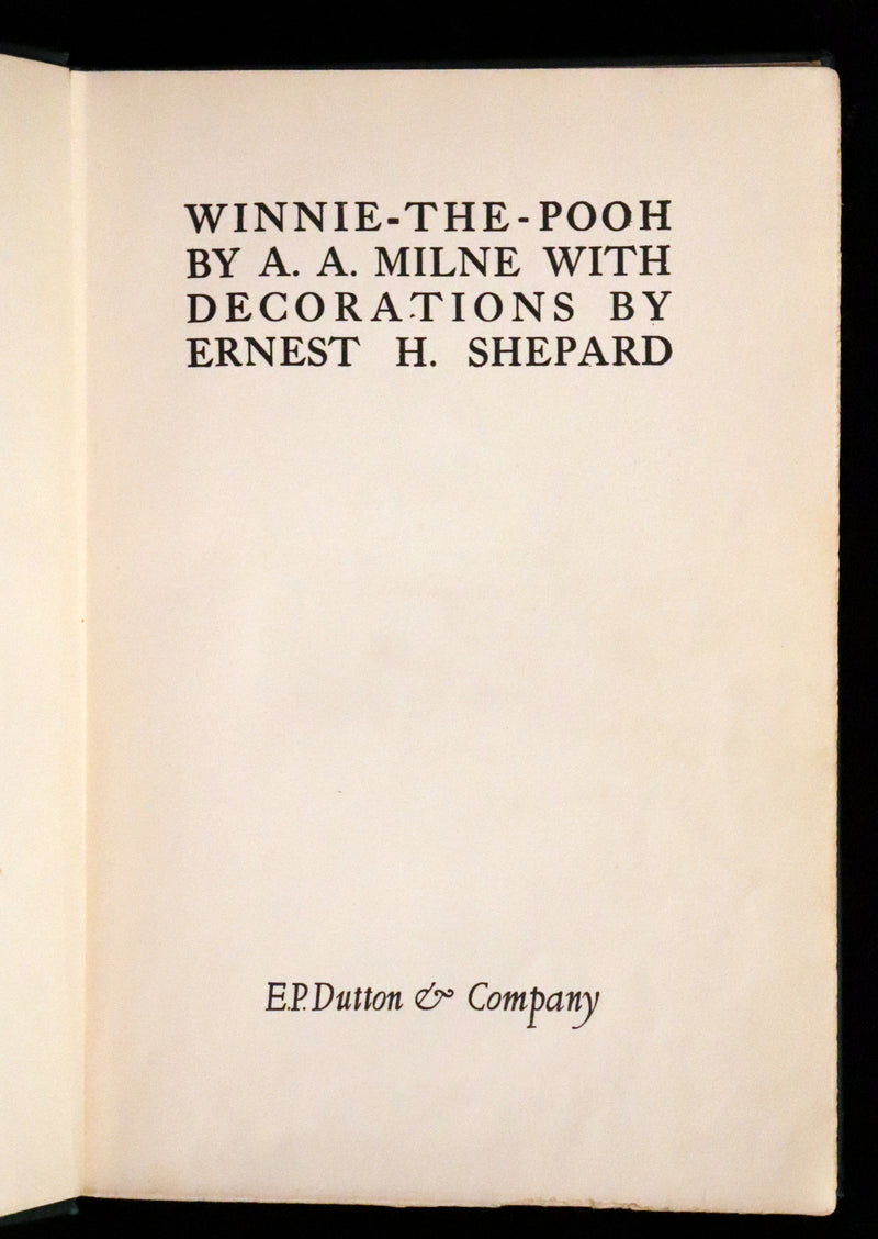 1926 Rare First Edition - Winnie-The-Pooh by A.A. Milne & Illustrated by Shepard.