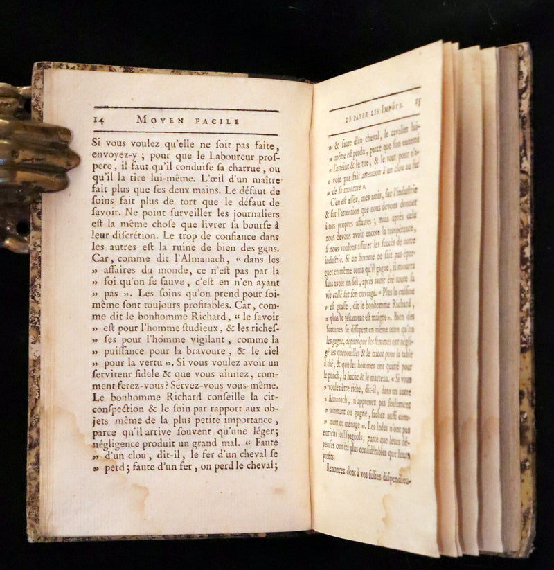 1778 Scarce French Book - Benjamin Franklin The Way to Wealth, La Science Du Bonhomme Richard + Constitution of Pennsylvania.