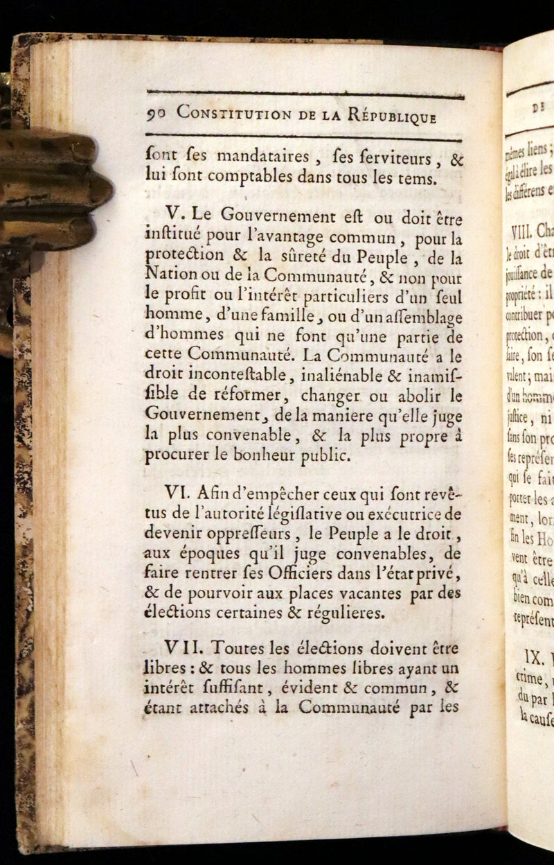 1778 Scarce French Book - Benjamin Franklin The Way to Wealth, La Science Du Bonhomme Richard + Constitution of Pennsylvania.